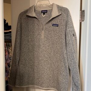 Patagonia women’s quarter zip in heathered tan